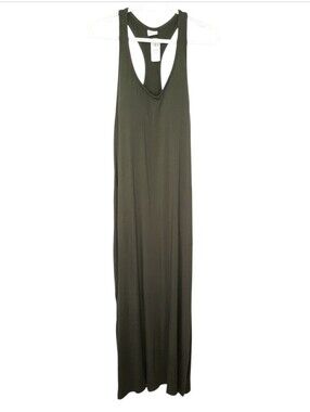 Soma Racerback Maxi Dress Olive Green Built in Bra Pockets Womens Size XL New